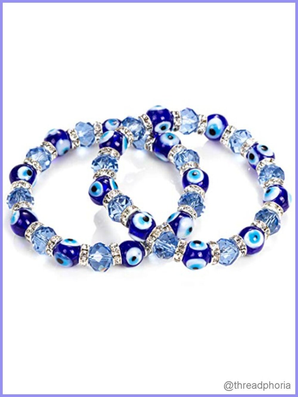 Evil Eye Bead Bracelet Beaded Black Crystal Glass Gold Alloy Charm